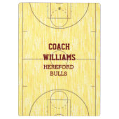 バスケットボールパーソナライズされたコート クリップボード (裏面)