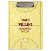 バスケットボールパーソナライズされたコート クリップボード (正面)
