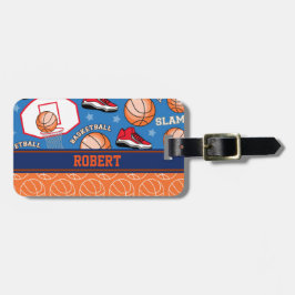 バスケットボールパーソナライズされたスポーツチームのファン名 ラゲッジタグ