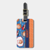 バスケットボールパーソナライズされたスポーツチームのファン名 ラゲッジタグ (正面縦)
