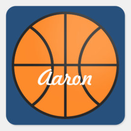 バスケットボールパーソナライズされたスポーツパーティーシール スクエアシール