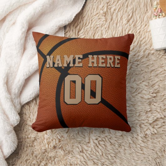 バスケットボールパーソナライズされたチームのギフトとシニア クッション (ブランケット)