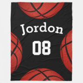 バスケットボールパーソナライズされたチーム名毛布 フリースブランケット (正面)