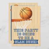 バスケットボールパーソナライズされたバースデーパーティ招待状 招待状 (正面/裏面)