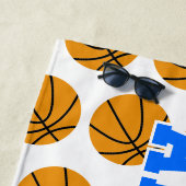 バスケットボールパーソナライズされたボールパターンの子供 ビーチタオル (インサイチュ)