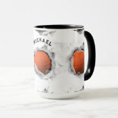 バスケットボールパーソナライズされた収集可能 ツートーンマグカップ (正面右)