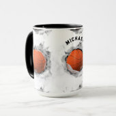 バスケットボールパーソナライズされた収集可能 ツートーンマグカップ (正面左)