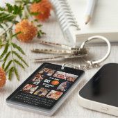 バスケットボールパーソナライズされた女子フォトコラージュ キーホルダー (正面右)