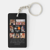 バスケットボールパーソナライズされた女子フォトコラージュ キーホルダー (裏面)