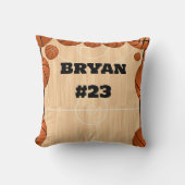 バスケットボールパーソナライズされた枕 クッション (正面)