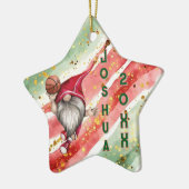 バスケットボールパーソナライズされた格言クリスマス セラミックオーナメント (左)