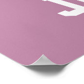 バスケットボールパーソナライズされた番号10ピンクと白 ポスター (角)