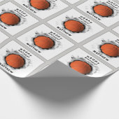 バスケットボールパーソナライズされた誕生日ギフト ラッピングペーパー (角)