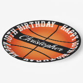 バスケットボールパーソナライズされた誕生日 ペーパープレート (アングル)