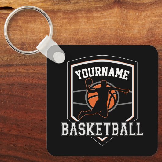 バスケットボールパーソナライズされた選手の名前スラムダンクチーム キーホルダー (正面)