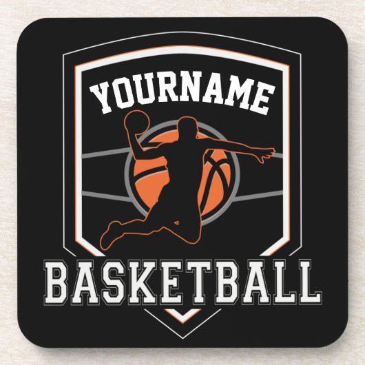バスケットボールパーソナライズされた選手の名前スラムダンクチーム コースター (正面)