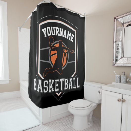 バスケットボールパーソナライズされた選手の名前スラムダンクチーム シャワーカーテン (インサイチュ)