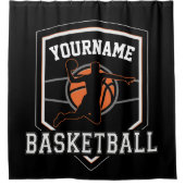 バスケットボールパーソナライズされた選手の名前スラムダンクチーム シャワーカーテン (正面)