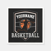 バスケットボールパーソナライズされた選手の名前スラムダンクチーム スタンダードカクテルナプキン (正面)