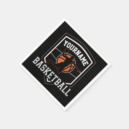 バスケットボールパーソナライズされた選手の名前スラムダンクチーム スタンダードカクテルナプキン (角)