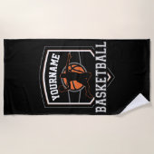 バスケットボールパーソナライズされた選手の名前スラムダンクチーム ビーチタオル (正面)