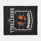 バスケットボールパーソナライズされた選手の名前スラムダンクチーム フリースブランケット (正面(横))