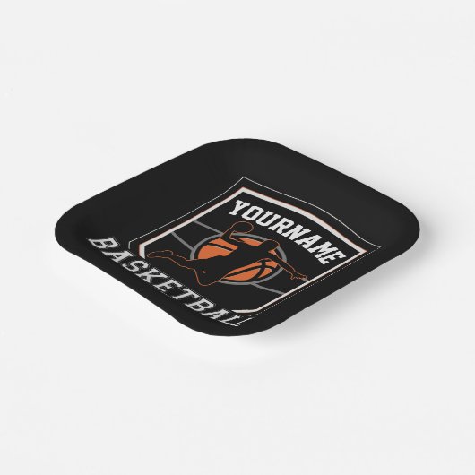 バスケットボールパーソナライズされた選手の名前スラムダンクチーム ペーパープレート (傾斜あり)