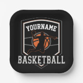 バスケットボールパーソナライズされた選手の名前スラムダンクチーム ペーパープレート (正面)