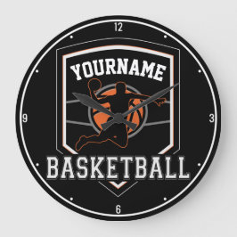 バスケットボールパーソナライズされた選手の名前スラムダンクチーム ラージ壁時計