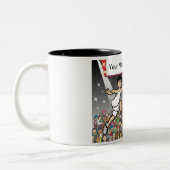 バスケットボールパーソナライズされた選手 – 男性の漫画 ツートーンマグカップ (左)