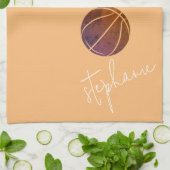 バスケットボールパーソナライズされた キッチンタオル (折り畳み)