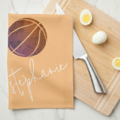 バスケットボールパーソナライズされた キッチンタオル (四つ折り)