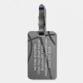 バスケットボールパーソナライズされた ラゲッジタグ (裏面縦)