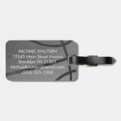 バスケットボールパーソナライズされた ラゲッジタグ (裏面横)