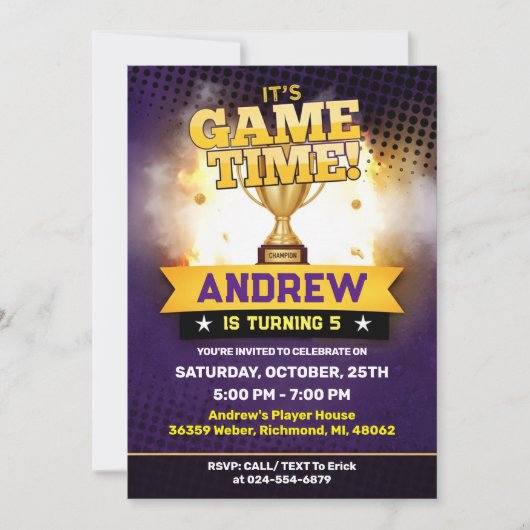 バスケットボールパーソナルバースデー招待スポーツ 招待状 (正面)