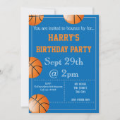 バスケットボールパーティの招待状編集可能 招待状 (正面)