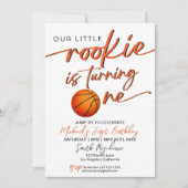 バスケットボールパーティーのご招待 バスケットボール一年生 招待状 (正面)