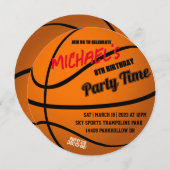 バスケットボールパーティーの招待状 招待状 (正面/裏面)