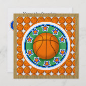 バスケットボールパーティーの招待状 招待状 (正面/裏面)