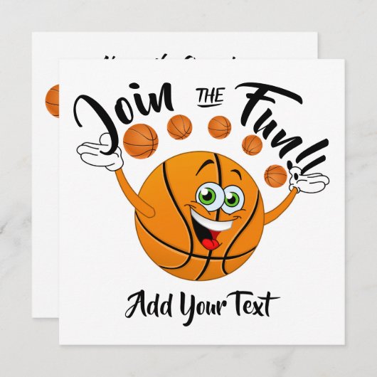 バスケットボールパーティー招待状 招待状 (正面/裏面)