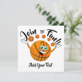 バスケットボールパーティー招待状 招待状 (スタンド正面)