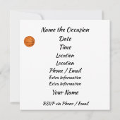 バスケットボールパーティー招待状 招待状 (裏面)