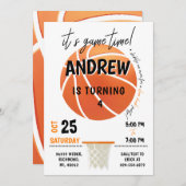 バスケットボールパーティー招待状 誕生日 招待状 (正面/裏面)