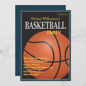 バスケットボールパーティー誕生日招待状 招待状 (正面/裏面)