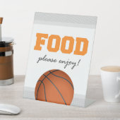 バスケットボールパーティー食品の誕生日またはシャワーの標識 台座サイン (インサイチュ)