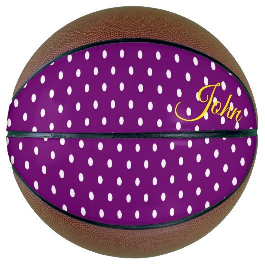 バスケットボールパープル水玉模様 バスケットボール (正面)
