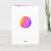 バスケットボールピンクスポーツパターン誕生日 カード (裏面)