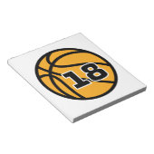 バスケットボールフお気に入りのァンジャージー番号#18 ノートパッド (アングル)