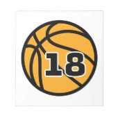 バスケットボールフお気に入りのァンジャージー番号#18 ノートパッド (正面)