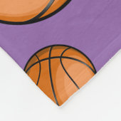 バスケットボールファンの名前をカスタムするの紫色 フリースブランケット (角)